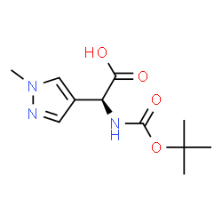 ChemSpider 2D Image | (2S)-({[(2-Methyl-2-propanyl)oxy]carbonyl}amino)(1-methyl-1H-pyrazol-4-yl)acetic acid | C11H17N3O4