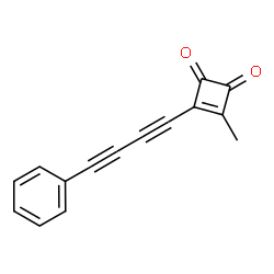 ChemSpider 2D Image | 3-Methyl-4-(4-phenyl-1,3-butadiyn-1-yl)-3-cyclobutene-1,2-dione | C15H8O2