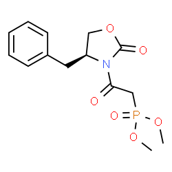 ChemSpider 2D Image | Dimethyl {2-[(4S)-4-benzyl-2-oxo-1,3-oxazolidin-3-yl]-2-oxoethyl}phosphonate | C14H18NO6P