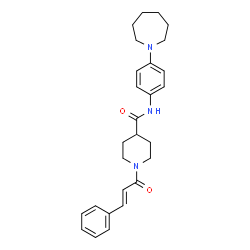 ChemSpider 2D Image | N-[4-(1-Azepanyl)phenyl]-1-[(2E)-3-phenyl-2-propenoyl]-4-piperidinecarboxamide | C27H33N3O2