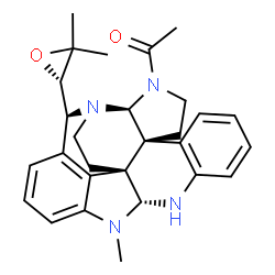 ChemSpider 2D Image | 1-{(2S,6R,14R,22R,25S)-25-[(2S)-3,3-Dimethyl-2-oxiranyl]-15-methyl-1,3,13,15-tetraazaheptacyclo[18.4.1.0~2,6~.0~6,22~.0~7,12~.0~14,22~.0~16,21~]pentacosa-7,9,11,16,18,20-hexaen-3-yl}ethanone | C28H32N4O2