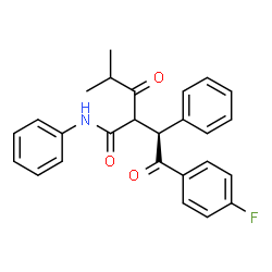 ChemSpider 2D Image | 2-[(1S)-2-(4-Fluorophenyl)-2-oxo-1-phenylethyl]-4-methyl-3-oxo-N-phenylpentanamide | C26H24FNO3