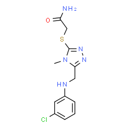 ChemSpider 2D Image | 2-[(5-{[(3-Chlorophenyl)amino]methyl}-4-methyl-4H-1,2,4-triazol-3-yl)sulfanyl]acetamide | C12H14ClN5OS