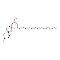 ChemSpider 2D Image | (6R)-4-Hydroxy-2-tridecyl-1,7-dioxadispiro[5.1.5.2]pentadeca-9,12-dien-11-one | C26H42O4