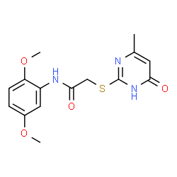 ChemSpider 2D Image | acetamide, N-(2,5-dimethoxyphenyl)-2-[(4-hydroxy-6-methyl-2-pyrimidinyl)thio]- | C15H17N3O4S