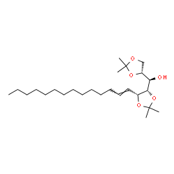 ChemSpider 2D Image | (R)-[(4R)-2,2-Dimethyl-1,3-dioxolan-4-yl]{(4S,5R)-2,2-dimethyl-5-[(1E)-1-tetradecen-1-yl]-1,3-dioxolan-4-yl}methanol (non-preferred name) | C25H46O5