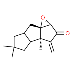 ChemSpider 2D Image | (1aS,3aR,7aS)-3a,5,5-Trimethyl-3-methyleneoctahydrocyclopenta[4,5]pentaleno[1,6a-b]oxiren-2(1aH)-one | C15H20O2