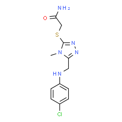 ChemSpider 2D Image | 2-[(5-{[(4-Chlorophenyl)amino]methyl}-4-methyl-4H-1,2,4-triazol-3-yl)sulfanyl]acetamide | C12H14ClN5OS