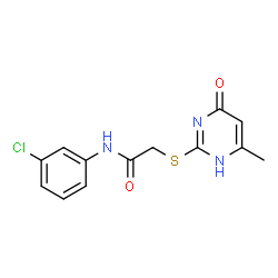 ChemSpider 2D Image | acetamide, N-(3-chlorophenyl)-2-[(4-hydroxy-6-methyl-2-pyrimidinyl)thio]- | C13H12ClN3O2S