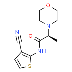ChemSpider 2D Image | (2S)-N-(3-Cyano-2-thienyl)-2-(4-morpholinyl)propanamide | C12H15N3O2S