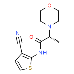 ChemSpider 2D Image | (2R)-N-(3-Cyano-2-thienyl)-2-(4-morpholinyl)propanamide | C12H15N3O2S
