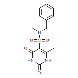 ChemSpider 2D Image | N-Benzyl-N,6-dimethyl-2,4-dioxo-1,2,3,4-tetrahydro-5-pyrimidinesulfonamide | C13H15N3O4S