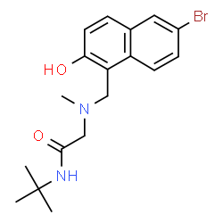 ChemSpider 2D Image | N~2~-[(6-Bromo-2-hydroxy-1-naphthyl)methyl]-N~2~-methyl-N-(2-methyl-2-propanyl)glycinamide | C18H23BrN2O2