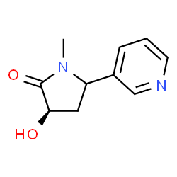 ChemSpider 2D Image | (3R)-3-Hydroxy-1-methyl-5-(3-pyridinyl)-2-pyrrolidinone | C10H12N2O2