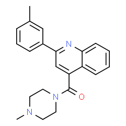 ChemSpider 2D Image | [2-(3-Methylphenyl)-4-quinolinyl](4-methyl-1-piperazinyl)methanone | C22H23N3O