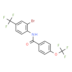 ChemSpider 2D Image | N-[2-Bromo-4-(trifluoromethyl)phenyl]-4-(trifluoromethoxy)benzamide | C15H8BrF6NO2