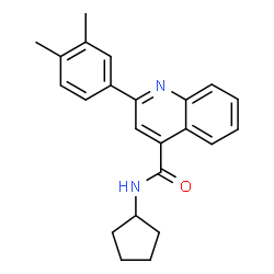 ChemSpider 2D Image | N-Cyclopentyl-2-(3,4-dimethylphenyl)-4-quinolinecarboxamide | C23H24N2O
