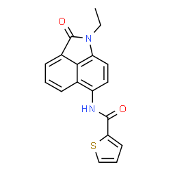ChemSpider 2D Image | N-(1-Ethyl-2-oxo-1,2-dihydrobenzo[cd]indol-6-yl)-2-thiophenecarboxamide | C18H14N2O2S