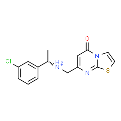 ChemSpider 2D Image | (1S)-1-(3-Chlorophenyl)-N-[(5-oxo-5H-[1,3]thiazolo[3,2-a]pyrimidin-7-yl)methyl]ethanaminium | C15H15ClN3OS