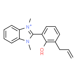 ChemSpider 2D Image | 2-(3-Allyl-2-hydroxyphenyl)-1,3-dimethyl-1H-3,1-benzimidazol-3-ium | C18H19N2O
