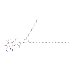 ChemSpider 2D Image | (2S,3R,4E)-2-(Hexacosanoylamino)-3-hydroxy-4-octadecen-1-yl 5-acetamido-3,5-dideoxy-6-[(1R,2R)-1,2,3-trihydroxypropyl]-beta-L-threo-hex-2-ulopyranonosyl-(2->3)-beta-D-galactopyranosyl-(1->4)-beta-D-ma
nnopyranoside | C67H124N2O21