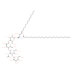 ChemSpider 2D Image | N-[(2S,3R,4E)-1-{[beta-D-Galactopyranosyl-(1->3)-2-acetamido-2-deoxy-beta-D-galactopyranosyl-(1->4)-beta-D-galactopyranosyl-(1->4)-beta-D-mannopyranosyl]oxy}-3-hydroxy-4-octadecen-2-yl]hexacosanamide | C70H130N2O23