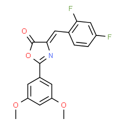 ChemSpider 2D Image | (4Z)-4-(2,4-Difluorobenzylidene)-2-(3,5-dimethoxyphenyl)-1,3-oxazol-5(4H)-one | C18H13F2NO4