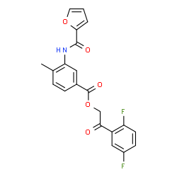 ChemSpider 2D Image | 2-(2,5-Difluorophenyl)-2-oxoethyl 3-(2-furoylamino)-4-methylbenzoate | C21H15F2NO5