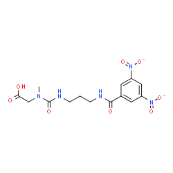 ChemSpider 2D Image | N-({3-[(3,5-Dinitrobenzoyl)amino]propyl}carbamoyl)-N-methylglycine | C14H17N5O8