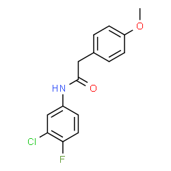 ChemSpider 2D Image | N-(3-Chloro-4-fluorophenyl)-2-(4-methoxyphenyl)acetamide | C15H13ClFNO2