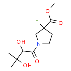ChemSpider 2D Image | Methyl 1-(2,3-dihydroxy-3-methylbutanoyl)-3-fluoro-3-pyrrolidinecarboxylate | C11H18FNO5