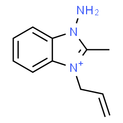 ChemSpider 2D Image | 3-Allyl-1-amino-2-methyl-1H-benzimidazol-3-ium | C11H14N3