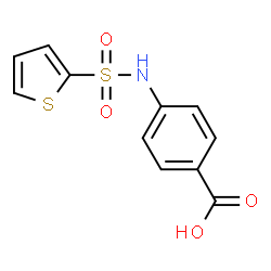 ChemSpider 2D Image | 4-(thiophene-2-sulfonamido)benzoic acid | C11H9NO4S2