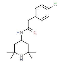ChemSpider 2D Image | 2-(4-Chlorophenyl)-N-(2,2,6,6-tetramethyl-4-piperidinyl)acetamide | C17H25ClN2O