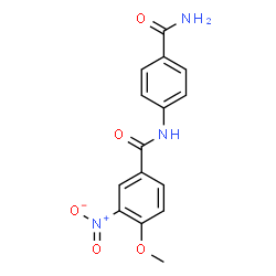 ChemSpider 2D Image | N-(4-Carbamoylphenyl)-4-methoxy-3-nitrobenzamide | C15H13N3O5