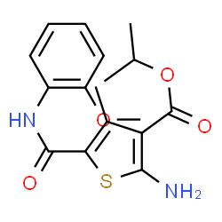 ChemSpider 2D Image | Isopropyl 2-amino-5-[(2-methoxyphenyl)carbamoyl]-4-methyl-3-thiophenecarboxylate | C17H20N2O4S