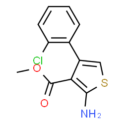 ChemSpider 2D Image | Methyl 2-amino-4-(2-chlorophenyl)-3-thiophenecarboxylate | C12H10ClNO2S