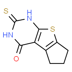 ChemSpider 2D Image | 2-Thioxo-1,2,3,5,6,7-hexahydro-4H-cyclopenta[4,5]thieno[2,3-d]pyrimidin-4-one | C9H8N2OS2