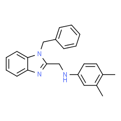 ChemSpider 2D Image | N-[(1-Benzyl-1H-benzimidazol-2-yl)methyl]-3,4-dimethylaniline | C23H23N3