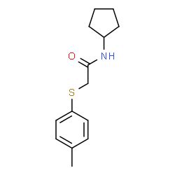 ChemSpider 2D Image | N-Cyclopentyl-2-[(4-methylphenyl)sulfanyl]acetamide | C14H19NOS