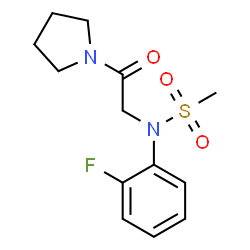ChemSpider 2D Image | N-(2-Fluorophenyl)-N-[2-oxo-2-(1-pyrrolidinyl)ethyl]methanesulfonamide | C13H17FN2O3S
