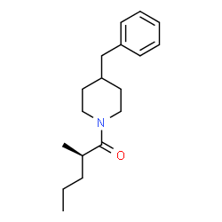 ChemSpider 2D Image | (2R)-1-(4-Benzyl-1-piperidinyl)-2-methyl-1-pentanone | C18H27NO