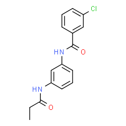 ChemSpider 2D Image | 3-Chloro-N-[3-(propionylamino)phenyl]benzamide | C16H15ClN2O2