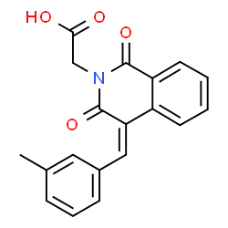 ChemSpider 2D Image | [(4Z)-4-(3-Methylbenzylidene)-1,3-dioxo-3,4-dihydro-2(1H)-isoquinolinyl]acetic acid | C19H15NO4