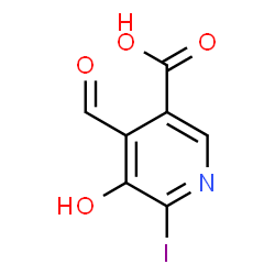 ChemSpider 2D Image | 4-Formyl-5-hydroxy-6-iodonicotinic acid | C7H4INO4