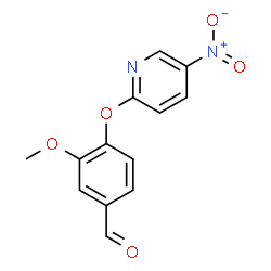 ChemSpider 2D Image | 3-Methoxy-4-[(5-nitro-2-pyridinyl)oxy]benzaldehyde | C13H10N2O5