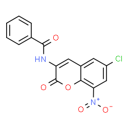 ChemSpider 2D Image | N-(6-Chloro-8-nitro-2-oxo-2H-chromen-3-yl)benzamide | C16H9ClN2O5
