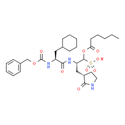 ChemSpider 2D Image | (2S)-2-({N-[(Benzyloxy)carbonyl]-3-cyclohexyl-L-alanyl}amino)-1-(hexanoyloxy)-3-[(3S)-2-oxo-3-pyrrolidinyl]-1-propanesulfonic acid | C30H45N3O9S