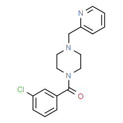 ChemSpider 2D Image | 1-(3-CHLOROBENZOYL)-4-(PYRIDIN-2-YLMETHYL)PIPERAZINE | C17H18ClN3O