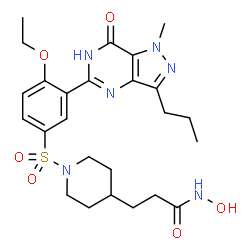 ChemSpider 2D Image | 3-(1-{[4-Ethoxy-3-(1-methyl-7-oxo-3-propyl-6,7-dihydro-1H-pyrazolo[4,3-d]pyrimidin-5-yl)phenyl]sulfonyl}-4-piperidinyl)-N-hydroxypropanamide | C25H34N6O6S